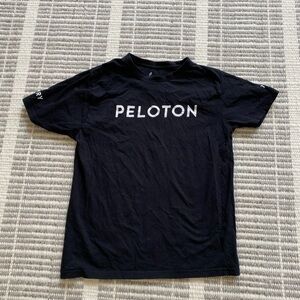 Peloton Black Tee with White Chest Logo